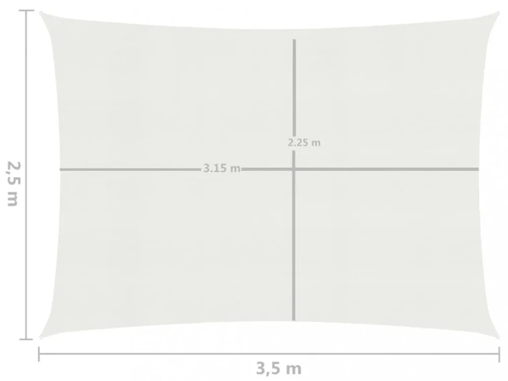 fehér HDPE napvitorla 160 g/m² 2,5 x 3,5 m