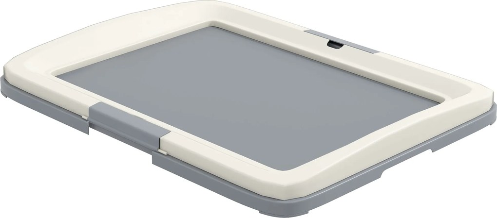 PawHut Kutya WC Kutyapisilő Tálcával Kiskutyák Képzéséhez Belső és Külső Használatra 63x48.5x6 cm Szürke | Aosom