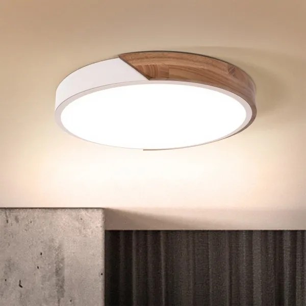 Brilagi - LED dimmelhető lámpa PILANA LED/48W/230V tölgy/fehér átm. 40 cm + távirányító