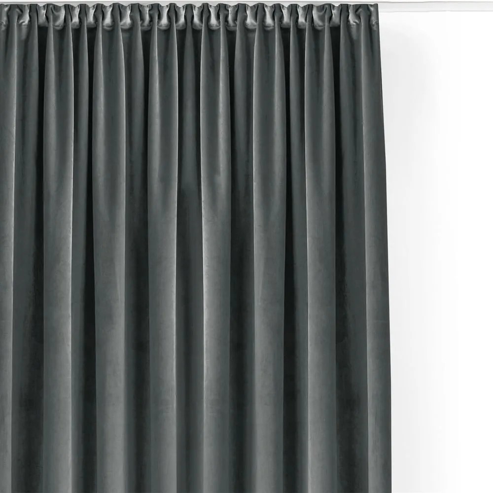 Sötétszürke bársony dimout (részleges sötétítő) függöny 400x300 cm Velto – Filumi