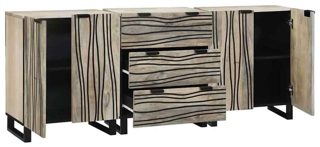 Fürdőszoba bútor szett fiókkal 3 pcs Fehér 180 x 33 x 75 cm