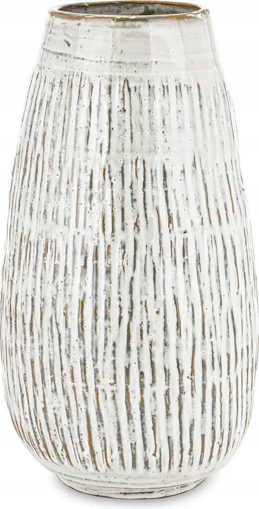 Váza üveg fedél fehér-szürke természetes kopás kerámia