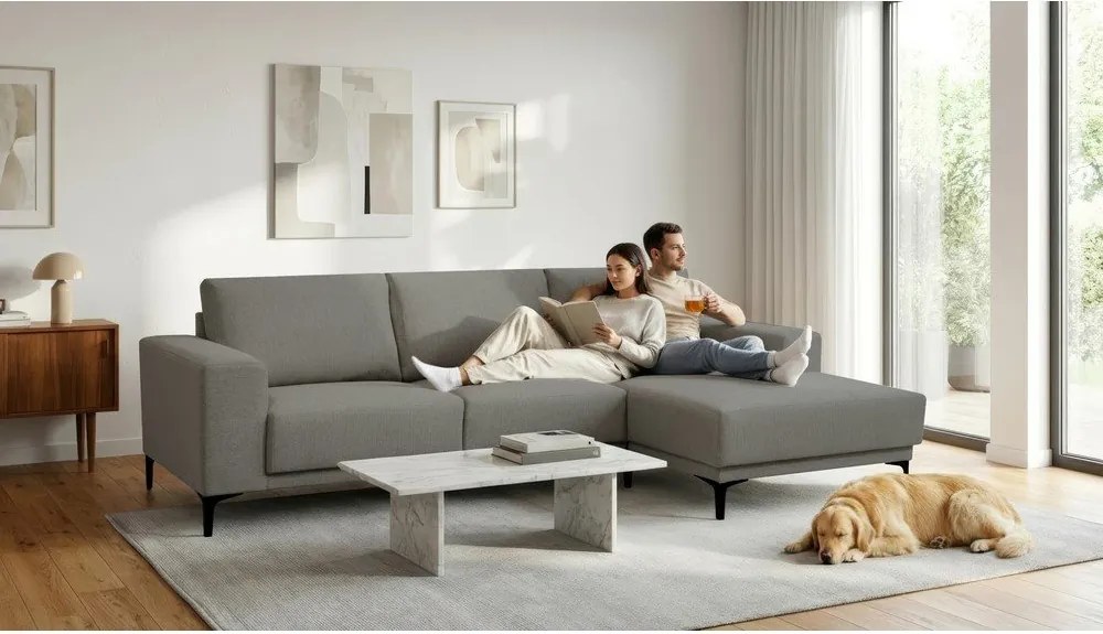 Szürke sarokkanapé (jobb oldali) Chile – Scandic