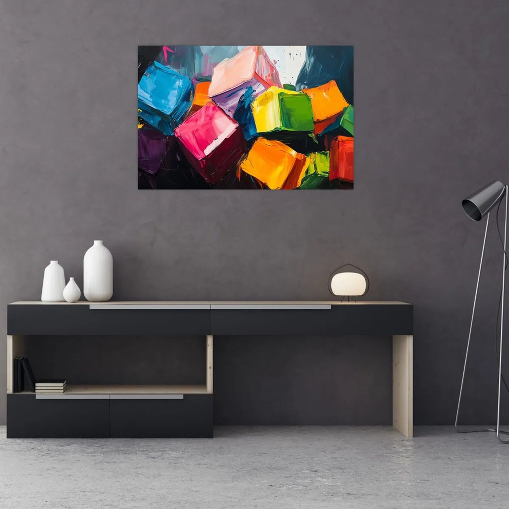 Kép - Színes kockák (90x60 cm)