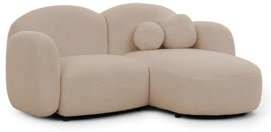 Világosbarna buklé sarokkanapé (jobb oldali-heverő résszel) Orbit – Ropez