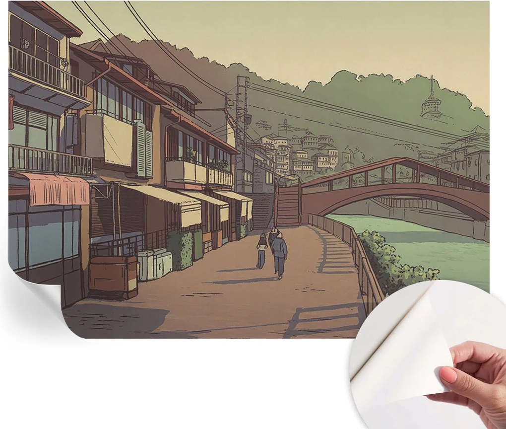 Öntapadós tapéta Fali furnér 3D Pasztell tájkép 208x146 cm