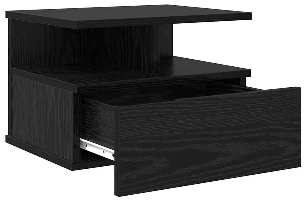 Lebegő éjjeliszekrény 2 pcs Musta tammi 40 x 31 x 27 cm Faanyag