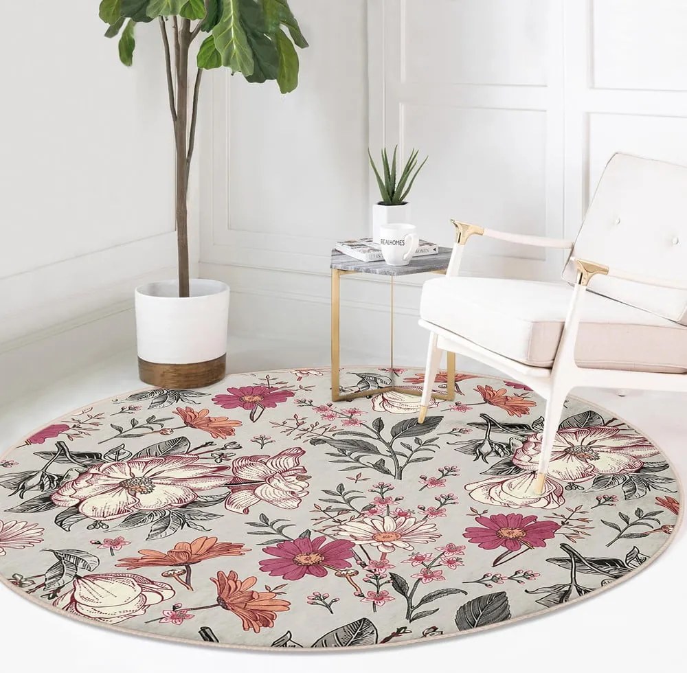 Mosható-robotporszívóval tisztítható kerek szőnyeg ø 80 cm Comfort – Mila Home