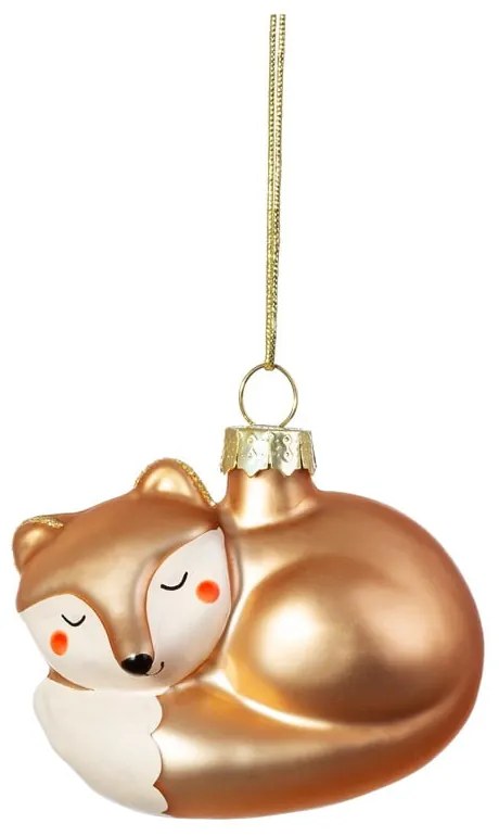 Üveg kézzel készített karácsonyfadísz 6,5 cm Baby Fox – Sass &amp; Belle