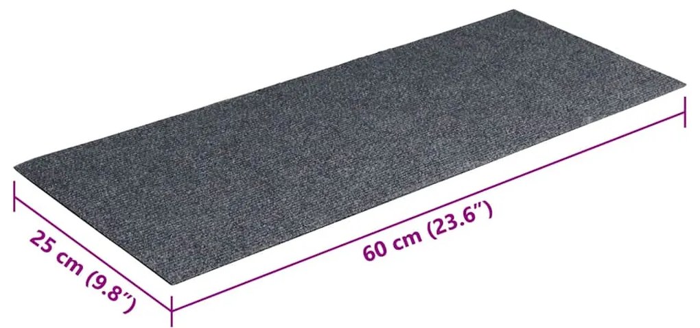 öntapadós lépcsőszőnyegek, 30 db, világosszürke, téglalap alakú, 60 x 25 cm
