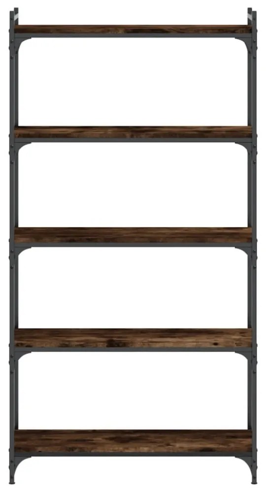5 szintes füstös tölgy szerelt fa könyvespolc 80 x 30 x 154 cm