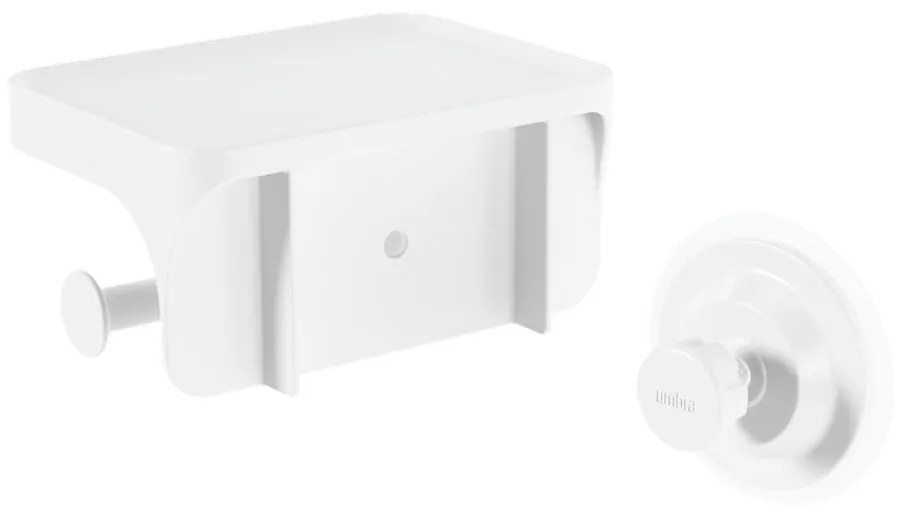 Fehér öntapadós újrahasznosított műanyag WC-papír tartó Flex Adhesive – Umbra