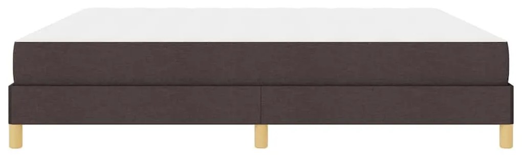 Boxrugós ágy Barna 200 x 200 cm Textil és mérnöki fa
