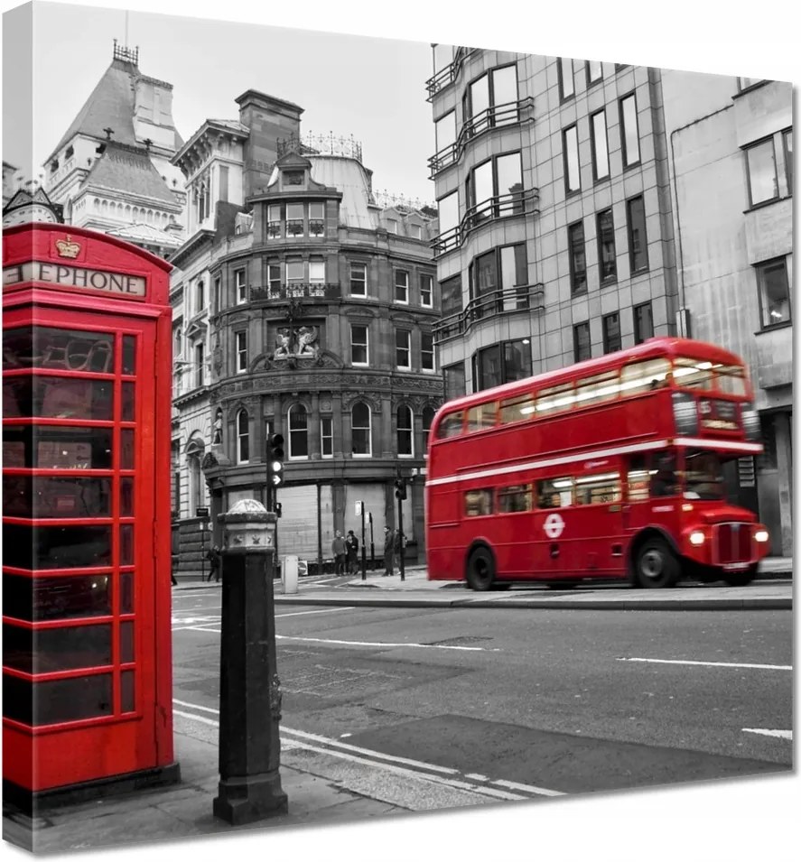 Vászonkép 70x70 London Buszfülke