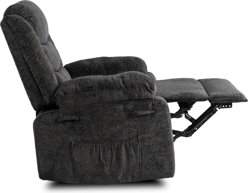 Dönthető fotel fekete bársony, ARTURO