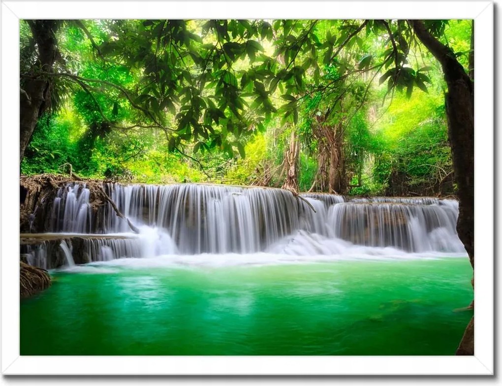 Poszterek keretben 40x30 Vízesés Thaiföldön