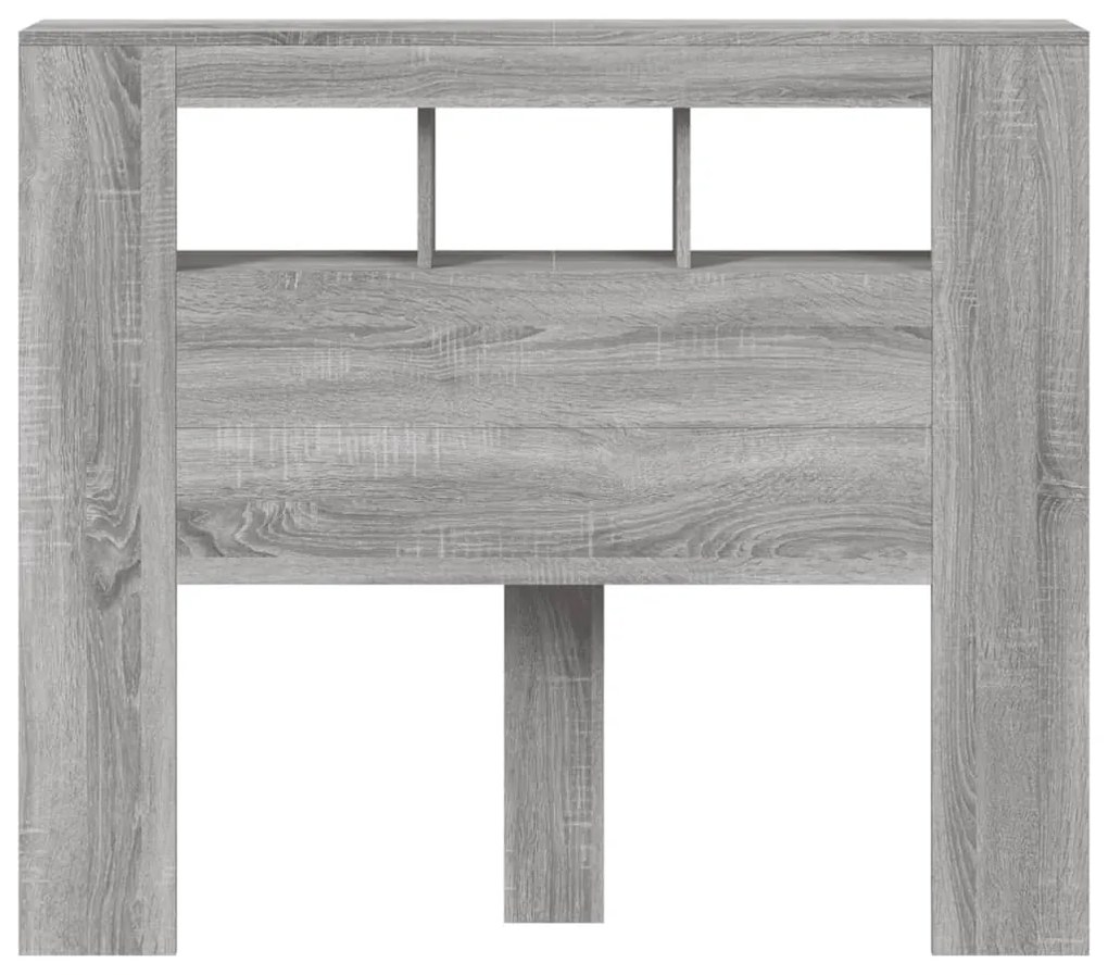 szürke sonoma szerelt fa LED-es fejtámla 120 x 18,5 x 103,5 cm
