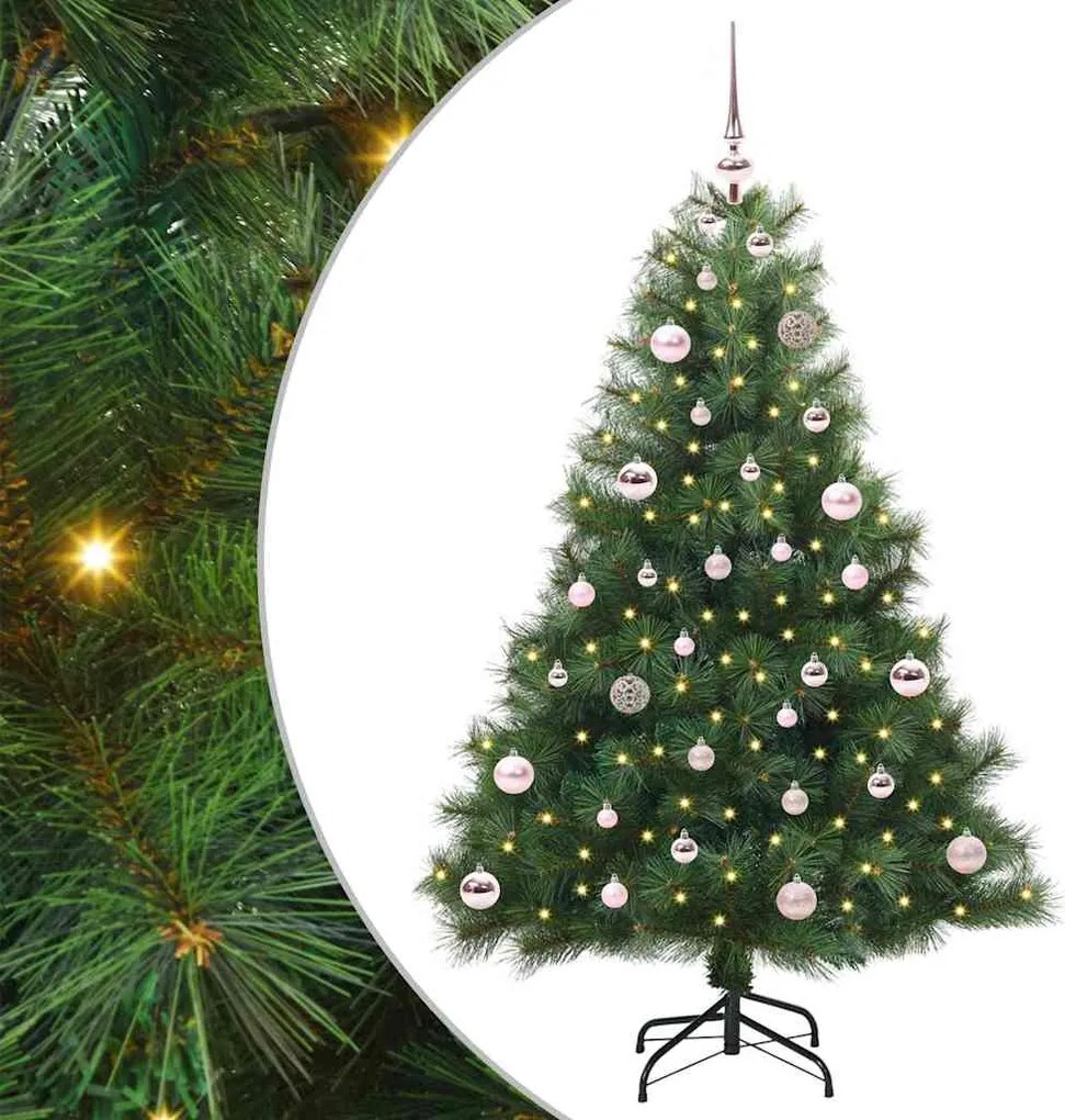 vidaXL Mű karácsonyfa 150 LED-del állvánnyal Zöld 150 cm PE és PVC
