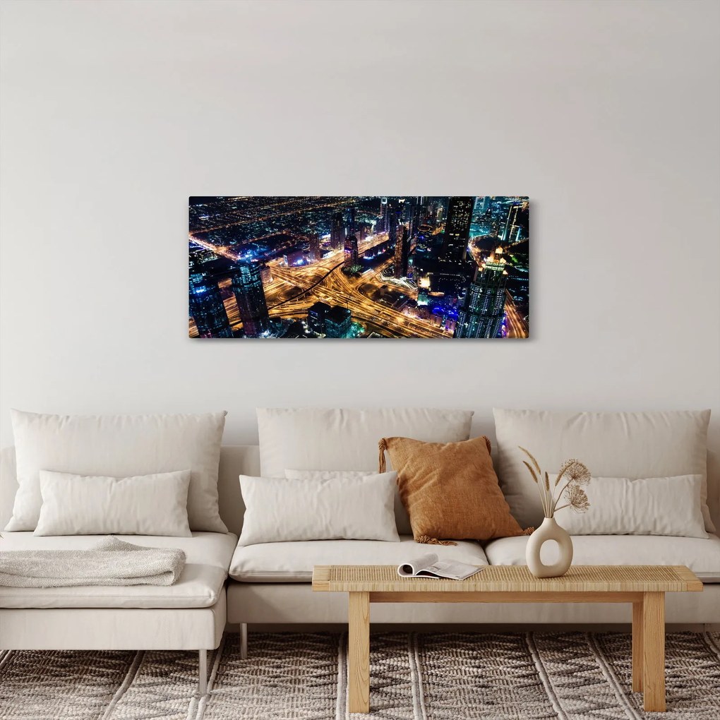 Éjszakai város képe (120x50 cm)
