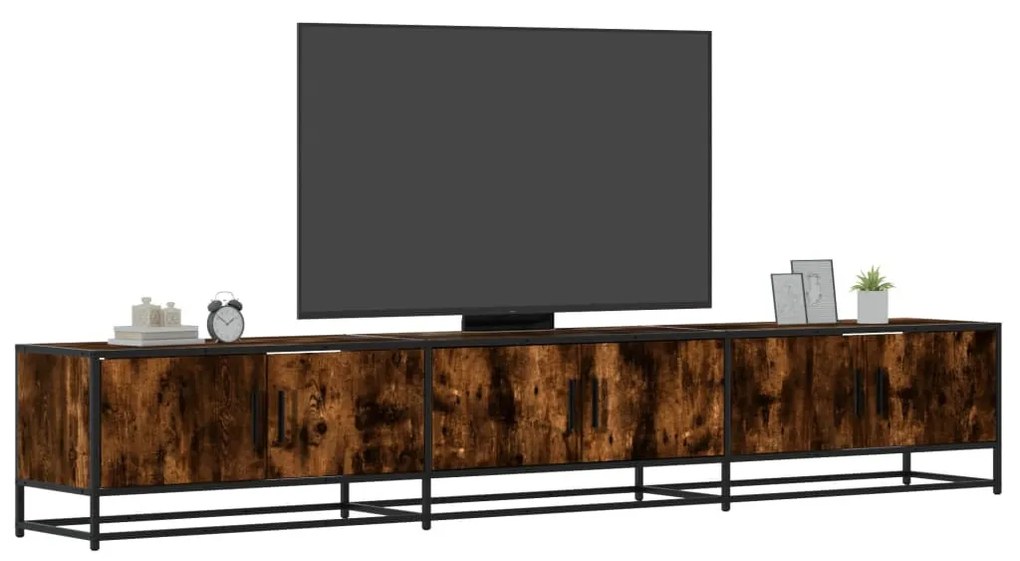 füstös tölgy színű szerelt fa TV-szekrény 240 x 35 x 41 cm
