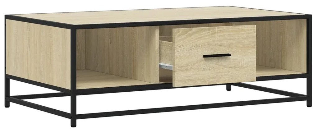 sonoma tölgy szerelt fa és fém dohányzóasztal 100 x 57 x 35 cm