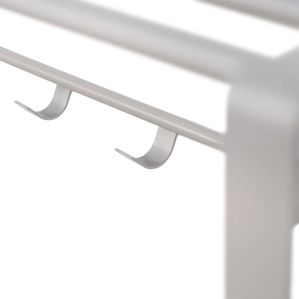 Szürkésbarna fém fali fogas polccal 100 cm Rex – Spinder Design