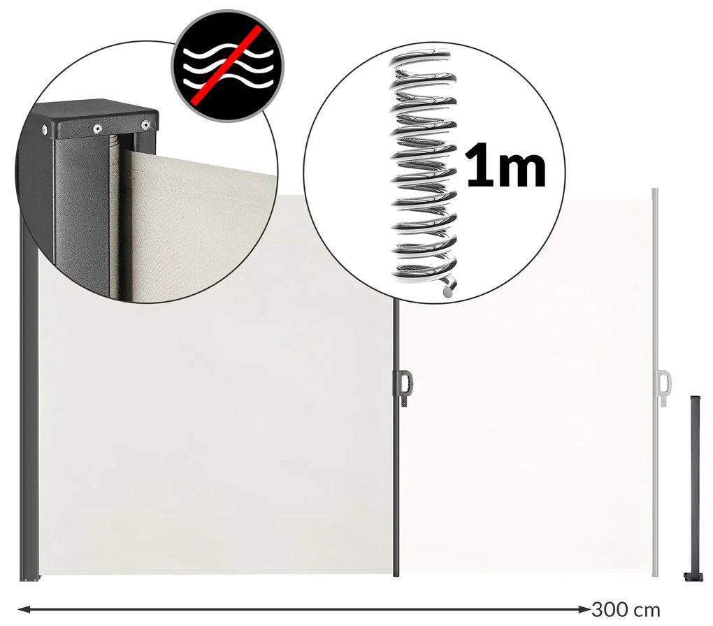 Deuba Nosara oldalsó napellenző 160x300 cm - krém