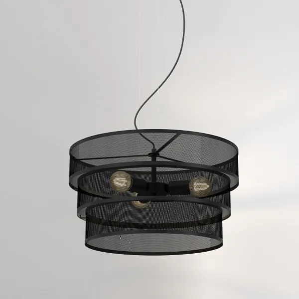 Csillár zsinóron GLUM 3xE27/60W/230V fekete