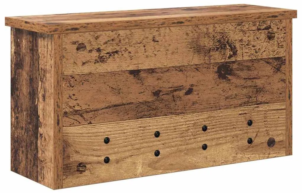 Fali Kabáthorog polcokkal Régi fa 50 x 16 x 26 cm Faanyag