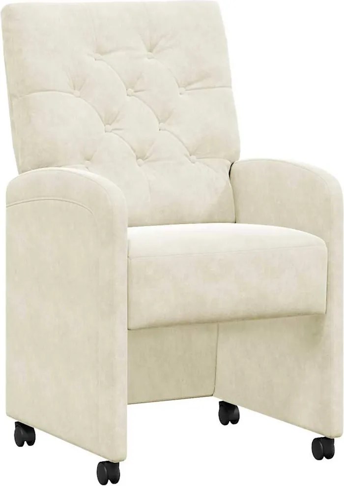 vidaXL Kerekes Étkező Székek 2 pcs Krém 58 x 67 x 97 cm Bársony
