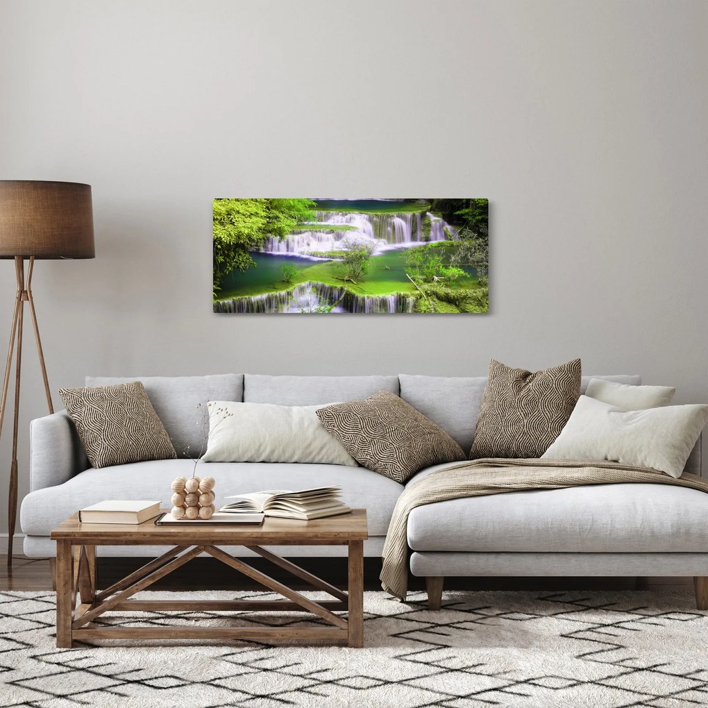 Kép - Huay Mae Khamin vízesések, Kanchanaburi, Thaiföld (120x50 cm)