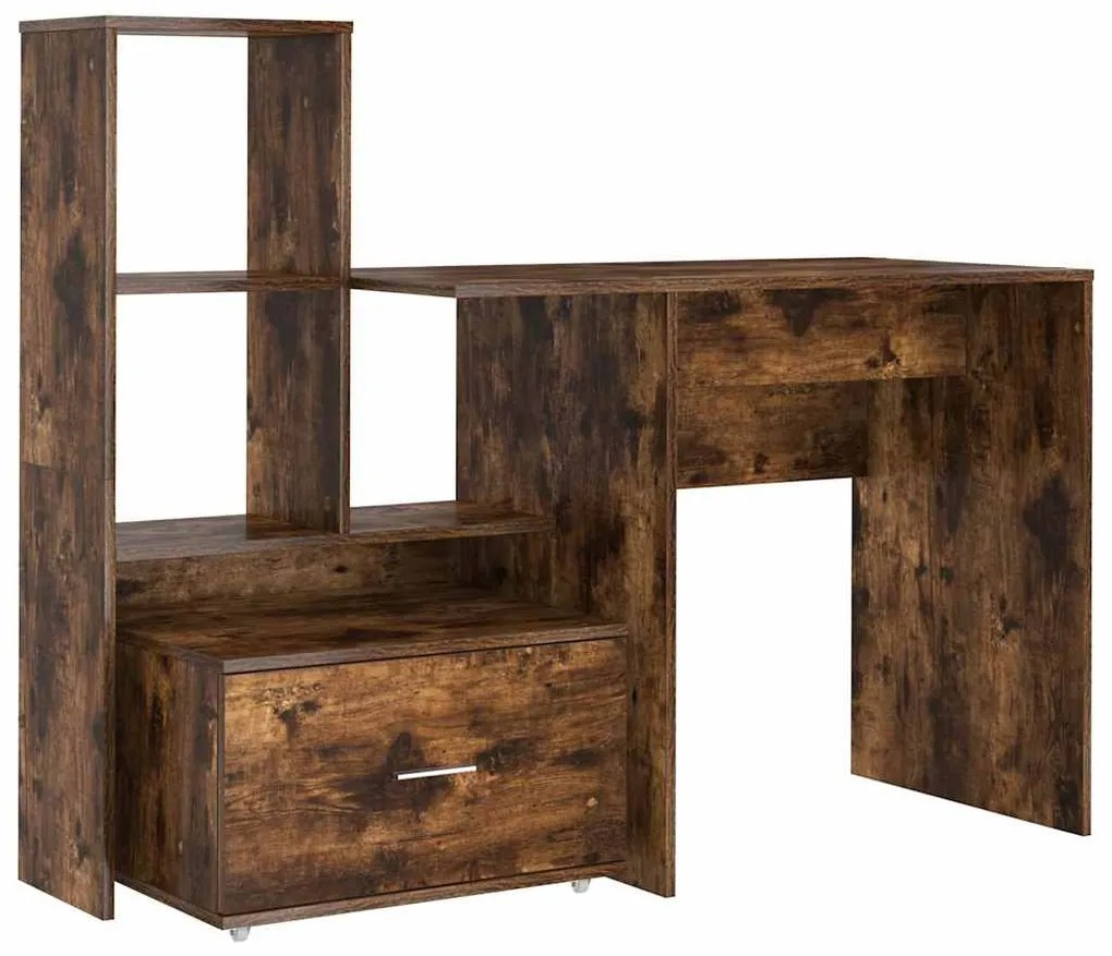 Asztal fiókkal Füstölt tölgy 131.5 x 50 x 106.5 cm Faanyag