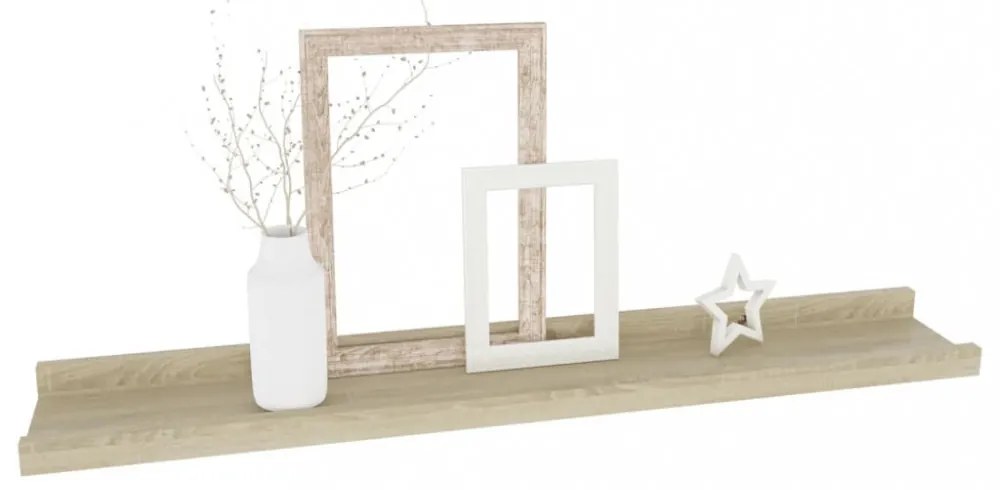 2 db sonoma tölgyfa fali polc 60 x 9 x 3 cm