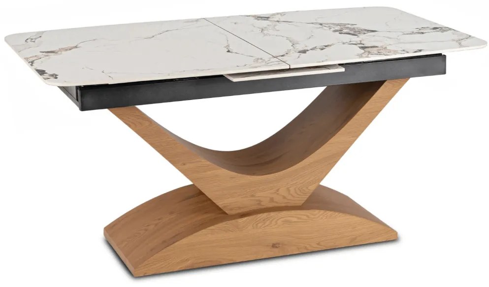 Bővíthető Márványhatású Kerámia Étkezőasztal. ALICANTE 160-200 cm