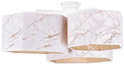 Duolla - Felületre szerelhető csillár ROLLER TRIO HEX 3xE27/15W/230V fehér/arany