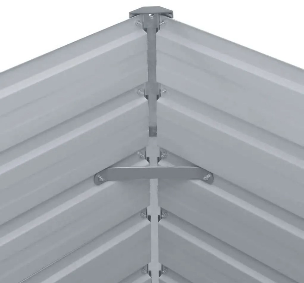 szürke horganyzott acél kerti magaságyás 600 x 80 x 45 cm