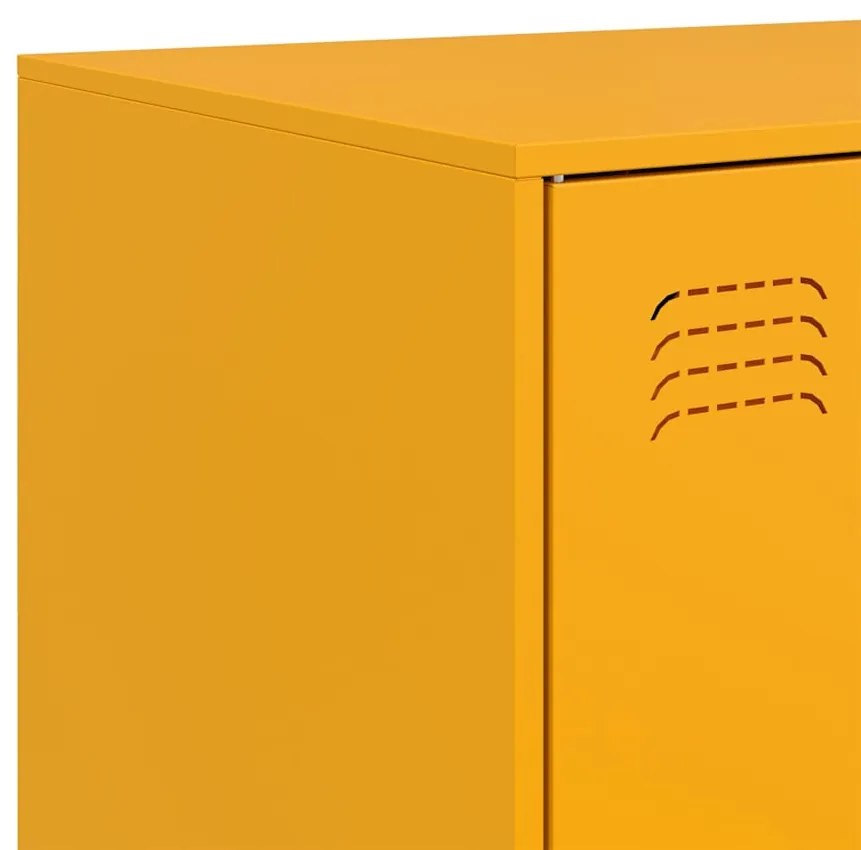 vidaXL mustársárga acél tálalószekrény 67 x 39 x 107 cm