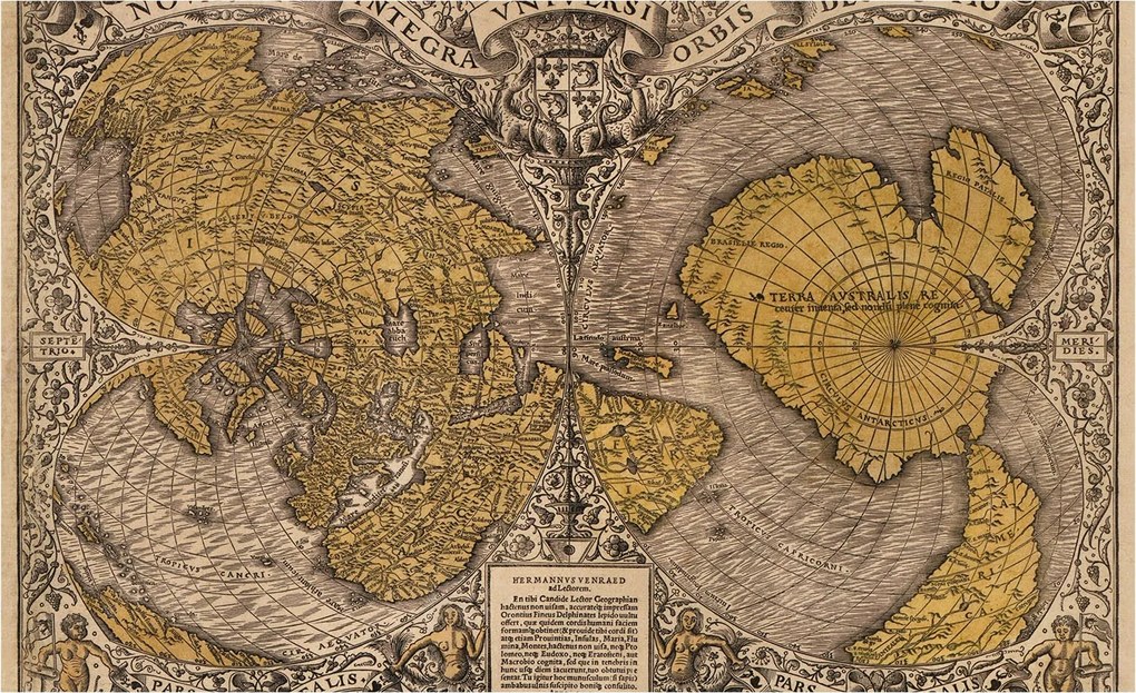 Fotótapéta Flizelin Design Divatos Történelmi Térképészet 416x254