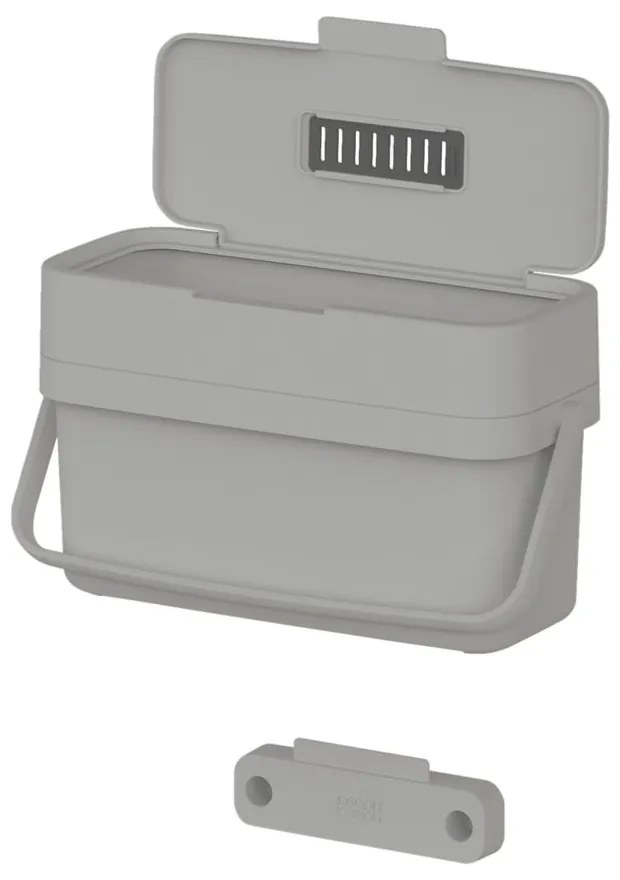 Szürke komposztálható hulladék gyűjtő 4 l Duo – Joseph Joseph