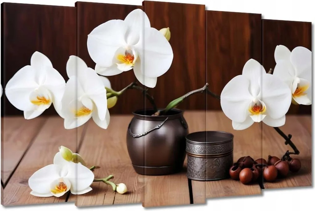Vászonkép 150x95 Fehér orchideák