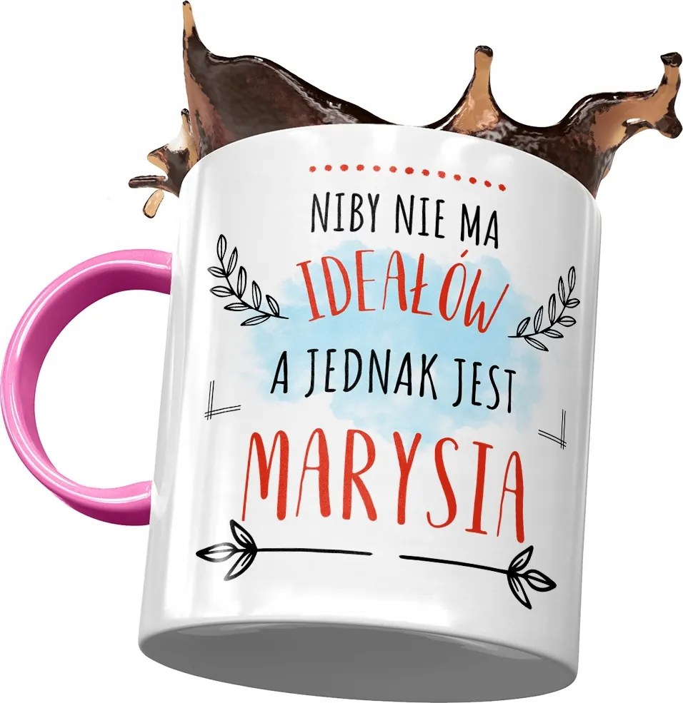 Rózsaszín Bögre Maji Mari Máriának Ajándék Nyomtatott Fotóval