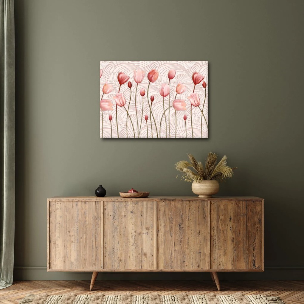 Kép - rózsaszín tulipán (70x50 cm)