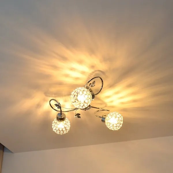 Felületre szerelhető csillár SOPHIA 3xE27/15W/230V fényezett króm/átlátszó