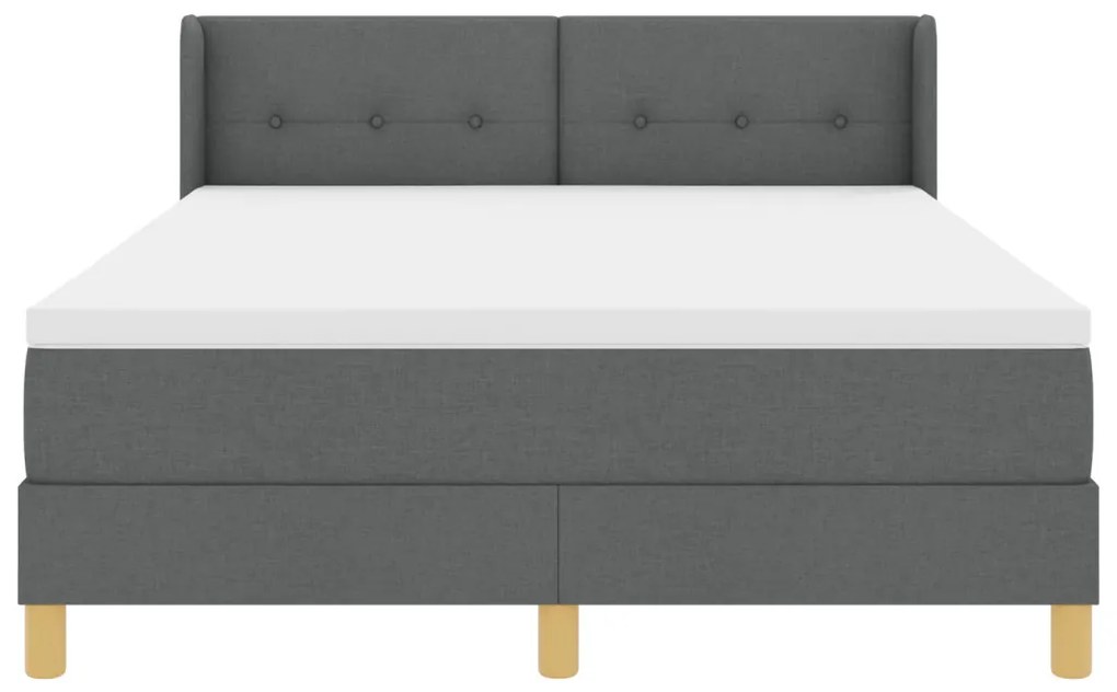 Boxspring ágy matraccal, sötétszürke, 160x200 cm, szövet