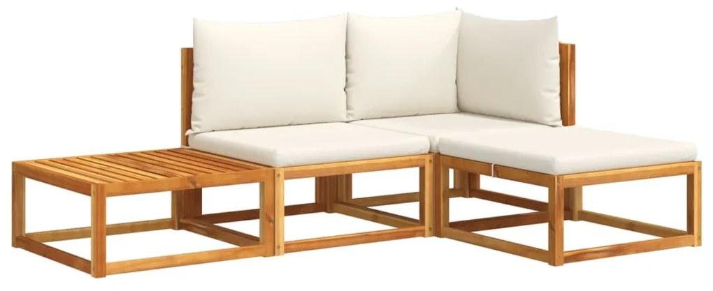 vidaXL 4 részes kerti kanapégarnitúra párnákkal, akácfa és kötél