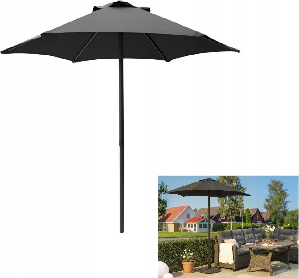 Kerti napernyő Ø2m 2,15m poliészter fekete
