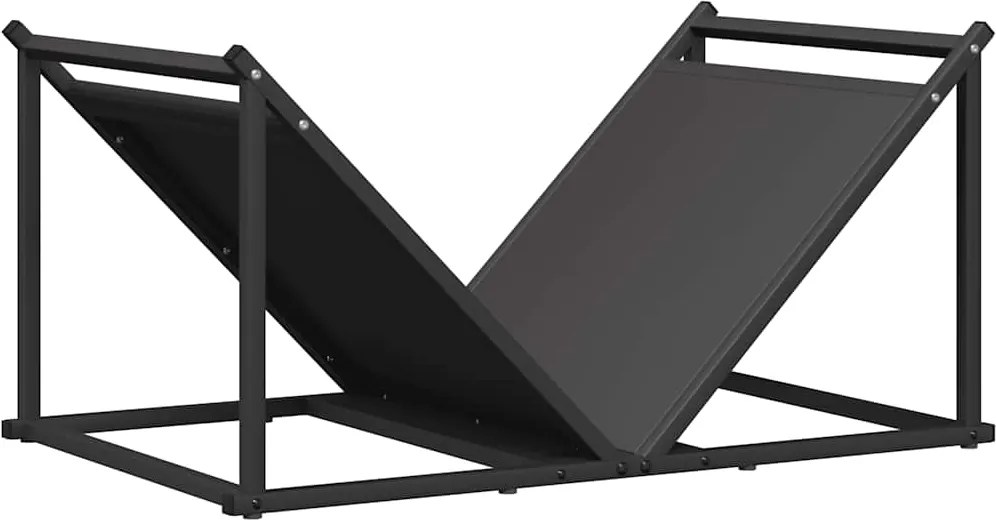 vidaXL fekete hidegen hengerelt acél tűzifatároló 70x43x34,5 cm