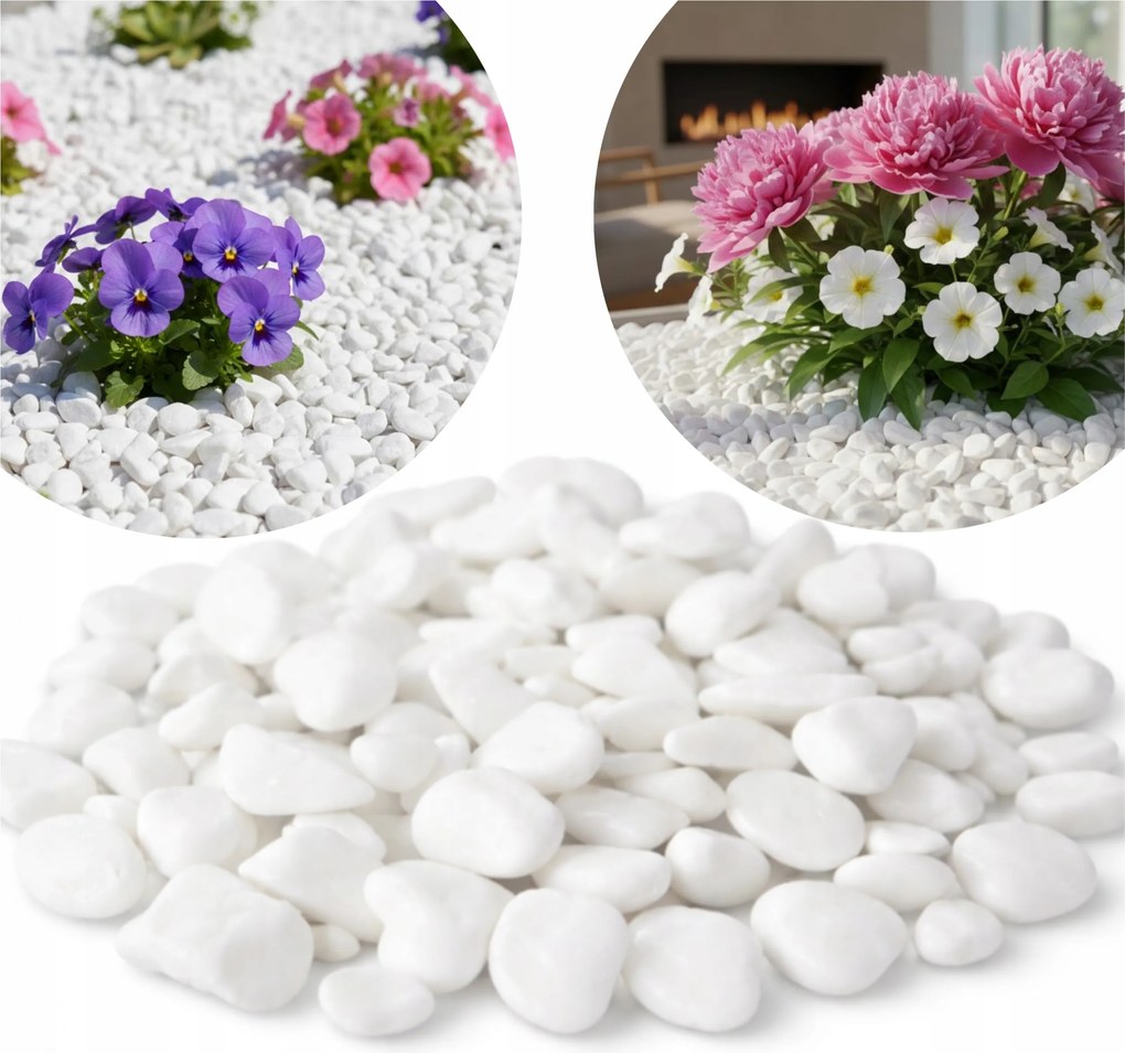 Thassos Fehér Díszkő Kertbe, Házba, Virágcserépbe 0-1CM 5KG