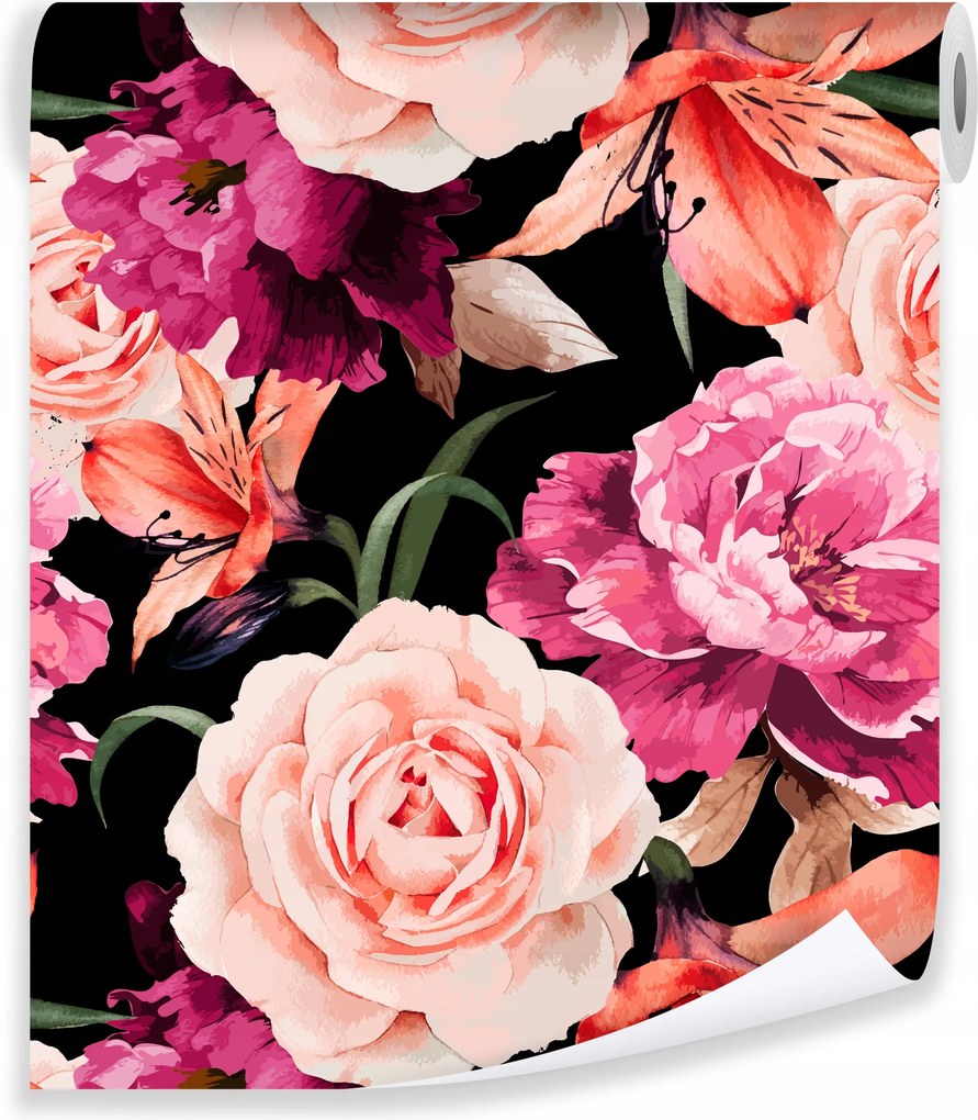 Bazsarózsa Virágos Tapéta Hálószoba Flizelin Fal Tapéta