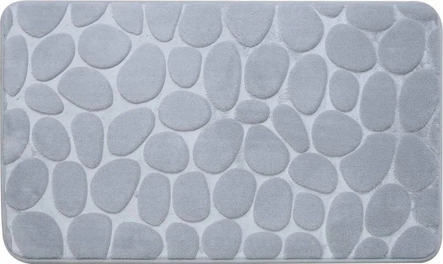 Csúszásgátló fürdőszobai szőnyeg puha bolyhos 50x80 Kavicsok szürke